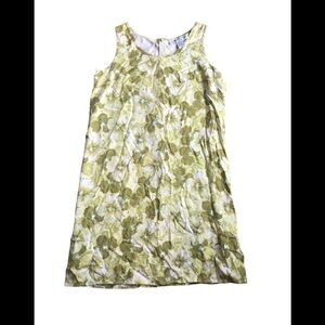 VTG Pineapple Moon 100% SILK Jane Hawaiian Dress A-Line Shift Sleeveless M